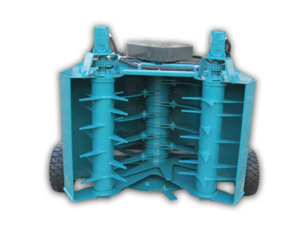 Frontal artichokes agricultural mower with double feeder